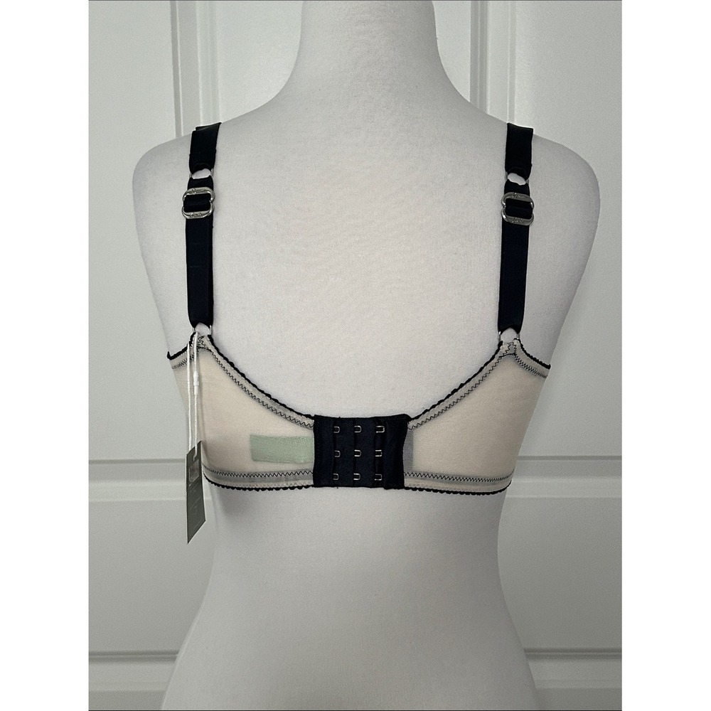 Amour d'Agnette Embroidered Jelly Fabric Bra Sheer Nude Size Large - Picture 3 of 11